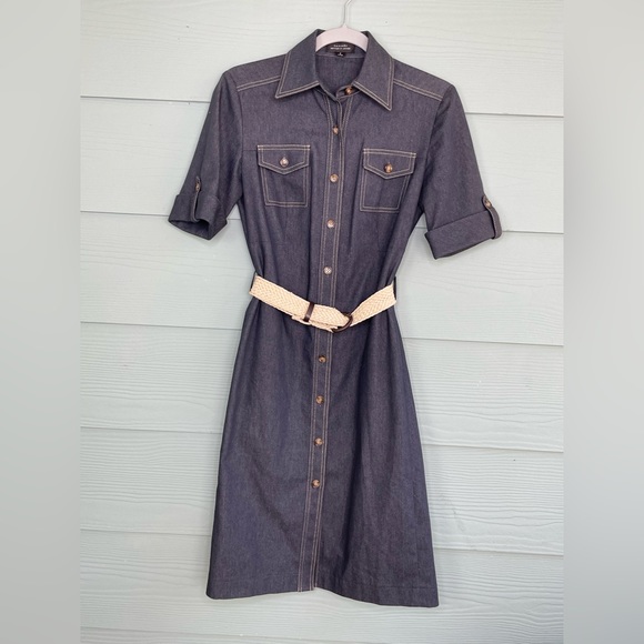 Tahari denim dress size 2 - Picture 2 of 6